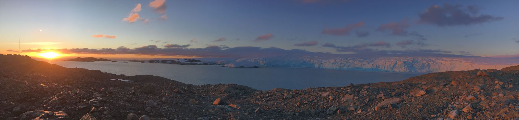 Sunset from a mountain view of a lake